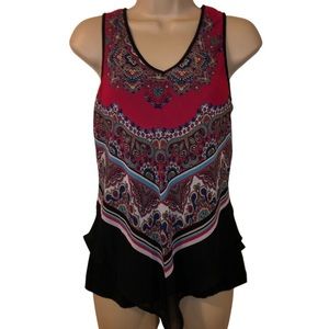 Tank Top Blouse Stretchy Under Sheer Size Small